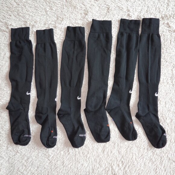 Set of 3 Pairs of Nike Dri-Fit Medium Black Academy OTC Soccer Socks - Picture 3 of 3